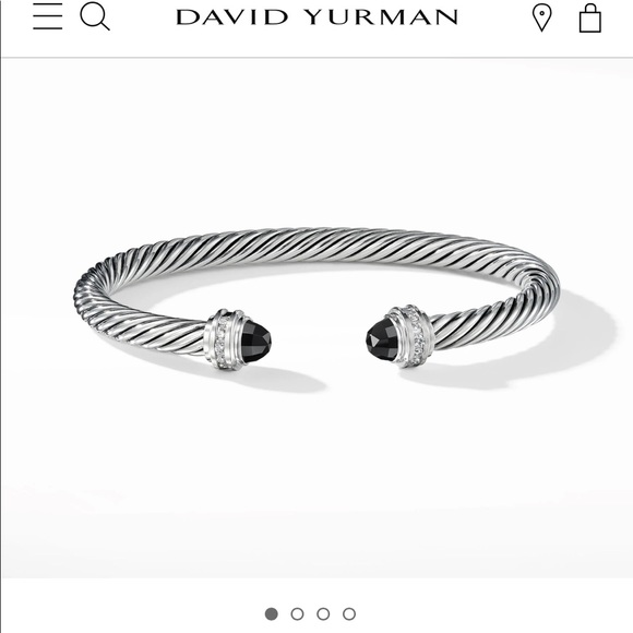 David Yurman Cable Classic Princess bracelet with Black Onyx and Diamonds - Picture 2 of 3